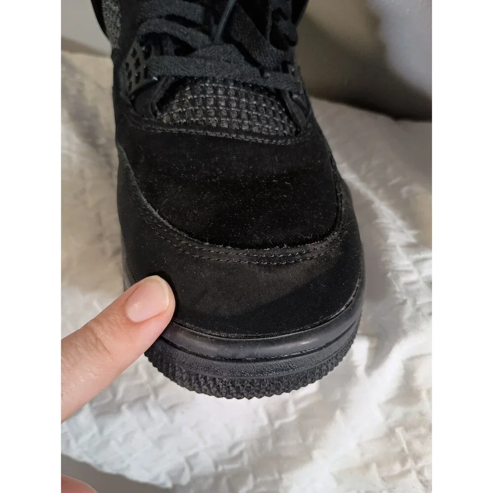 Nike Air Jordan 4 Black Cat Triple Black Mens Sneakers Shoes C1110-010 Size 11